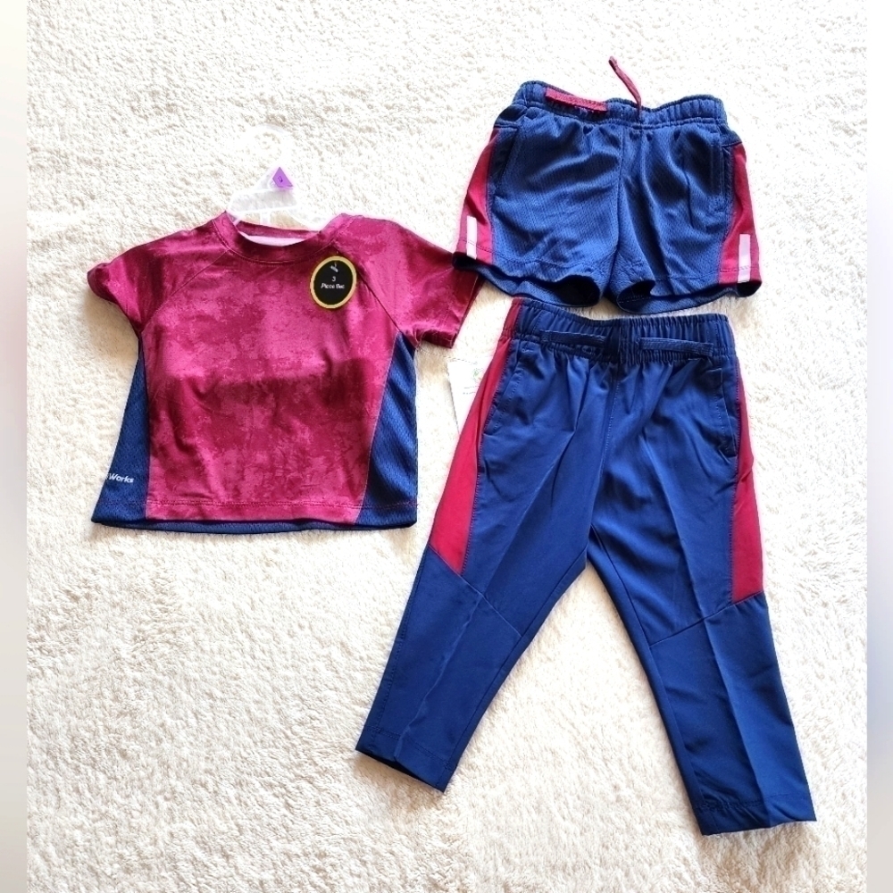 NEW Baby & Toddler Boy T-Shirt Short and Jogger Pants Outfit Set